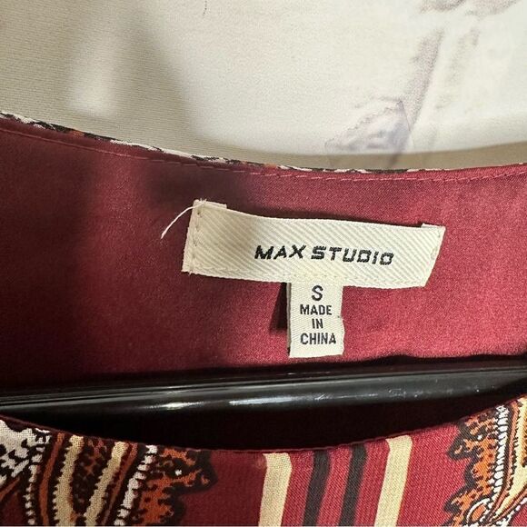 Max Studio small dark red dress - Picture 4 of 6